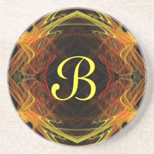 Fractal Series-2---Yellow coaster--1 of colours Coaster