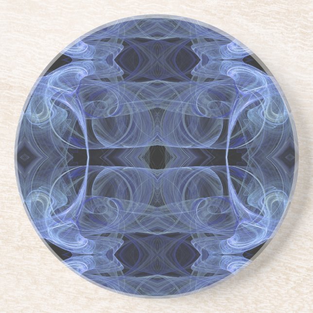 Fractal Series-7---Blue Coaster 1 of   colours (Front)