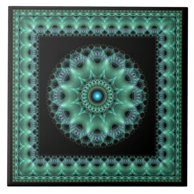 Fractal shiny flamboyant framed pattern tile (Front)