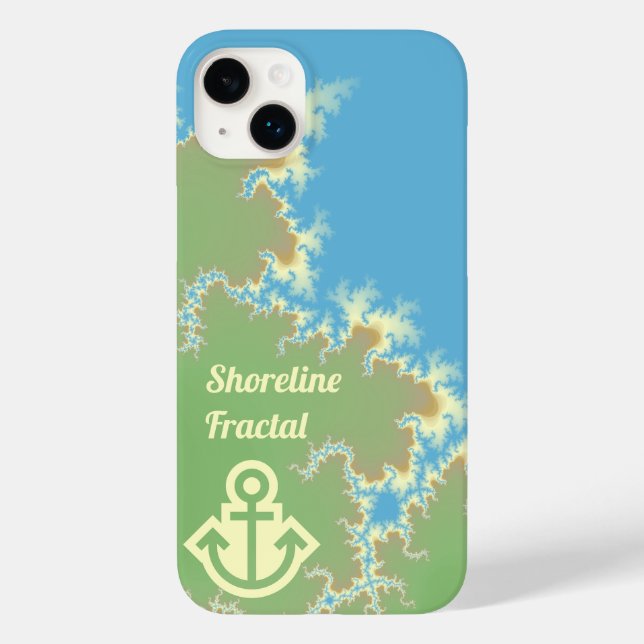 Fractal Shoreline w/ Custom Text/Symbol Case-Mate iPhone Case (Back)