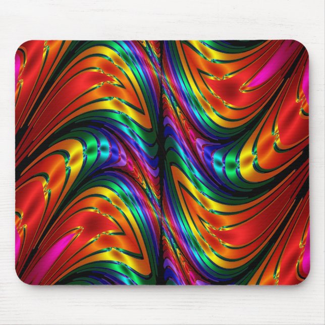 Fractal Silk Rainbow Mouse Mat (Front)