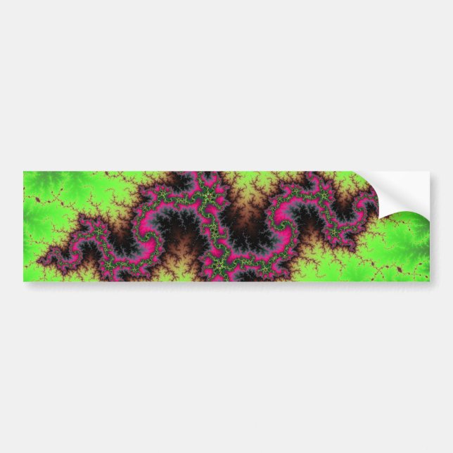 Fractal Snake - pink, fuchsia and neon green Bumper Sticker (Front)