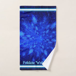 Fractal Snowburst - Froliche Weihnachten Hand Towel