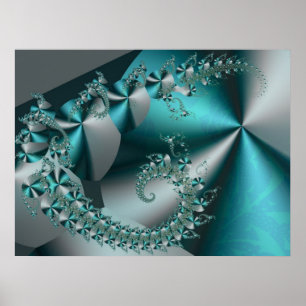 Fractal Sparkle 2 Abstract Geometric Poster