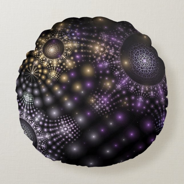 Fractal Sphere Art Mandala Universe Throw Pillow  (Front)