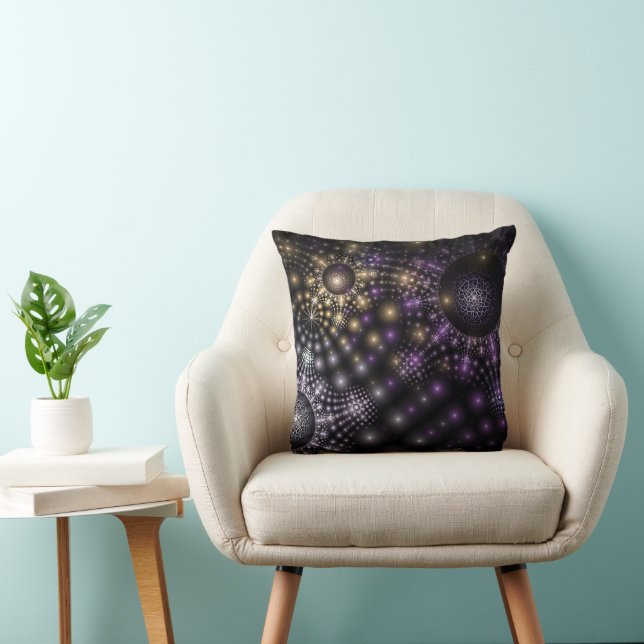 Fractal Sphere Art Mandala Universe Throw Pillow  (Chair)