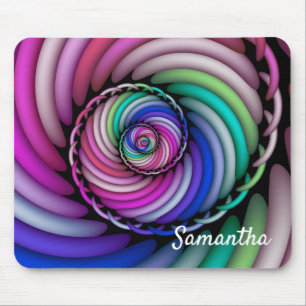 Fractal Spiral Candy Shop Add Name Mouse Mat