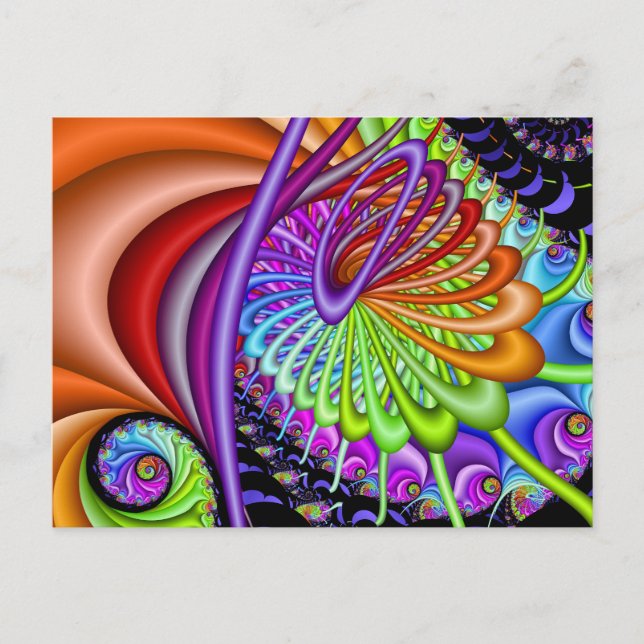 Fractal Spiral Pulling Taffy Postcard (Front)