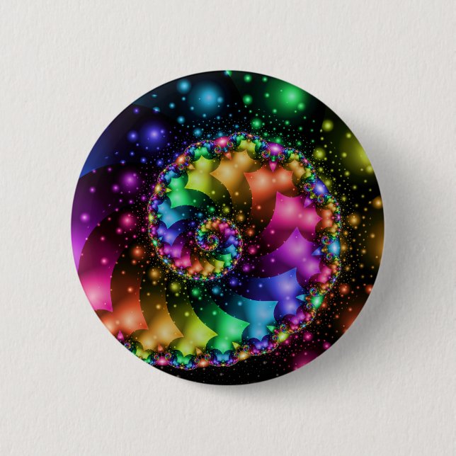 Fractal Spiral Rainbow Nebula 6 Cm Round Badge (Front)