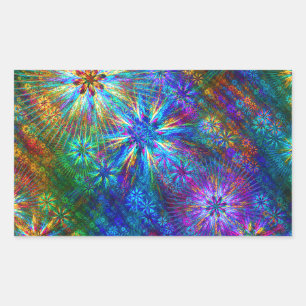 Fractal Spring Swatch Rectangular Sticker
