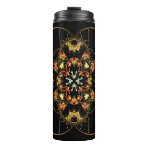 fractal stained glass ornate thermal tumbler