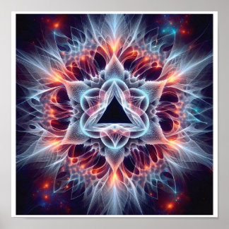 Fractal Star Collapse in Cosmic Bloom Poster