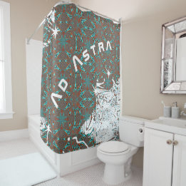 Fractal Star of Future - Ad Astra Shower Curtain