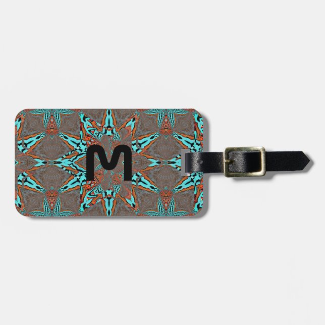 Fractal Star of Future Complexity Monogram Luggage Tag (Front Horizontal)