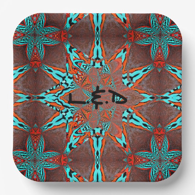 Fractal Star of Future & Your letters Paper Plate (Front)
