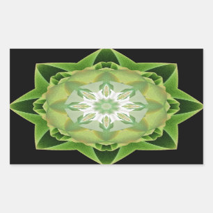 Fractal Stardust green Rectangular Sticker