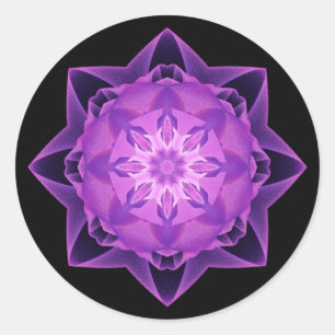 Fractal Stardust purple Classic Round Sticker
