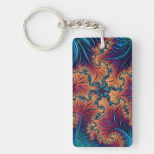 Fractal Starfish Key Ring