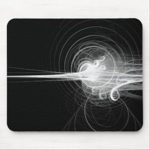 Fractal Swirl - Black Mouse Mat