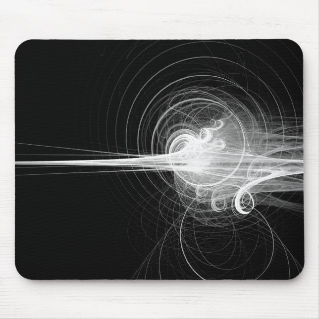 Fractal Swirl - Black Mouse Mat (Front)