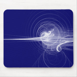 Fractal Swirl - Deep Navy Mouse Mat