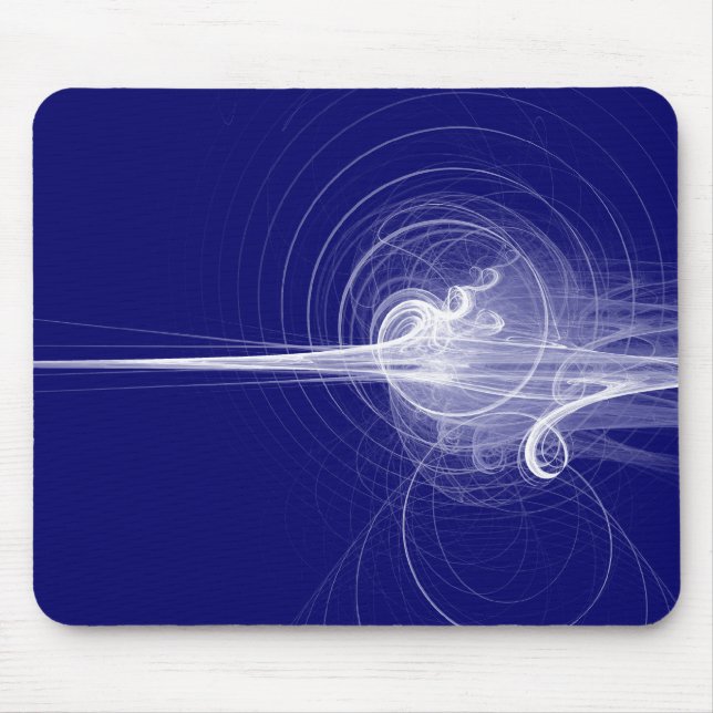 Fractal Swirl - Deep Navy Mouse Mat (Front)