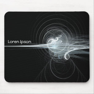 Fractal Swirl II - Black Mouse Mat