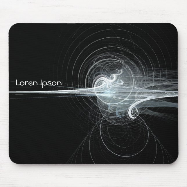 Fractal Swirl II - Black Mouse Mat (Front)