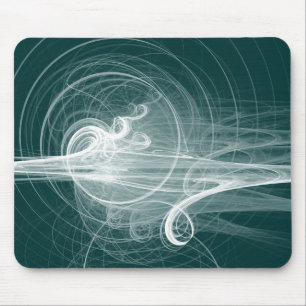 Fractal Swirl III - Dark Green Mouse Mat