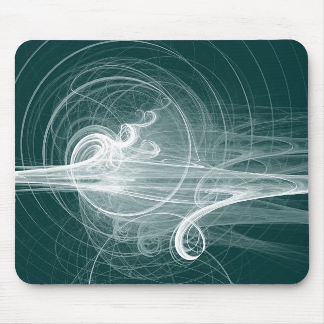 Fractal Swirl III - Dark Green Mouse Mat (Front)
