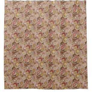 Fractal Swirl Pattern, Brown, Tan and Beige Shower Curtain
