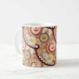 Fractal swirl pattern, chocolate and cream coffee mug