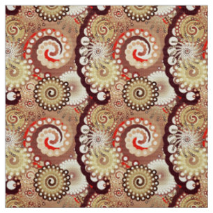Fractal swirl pattern, chocolate and cream fabric