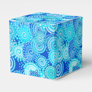 Fractal swirl pattern, cobalt blue favour box
