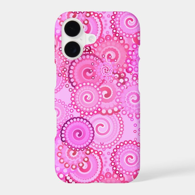 Fractal swirl pattern, pink and fuchsia (Back)