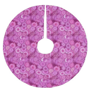 Fractal swirl pattern, purple, pink, plum, lilac brushed polyester tree skirt