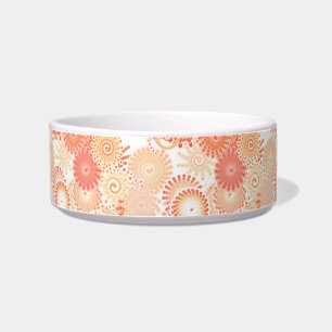 Fractal swirl pattern, shades of coral and peach bowl