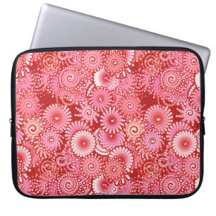 Fractal swirl pattern, shades of deep red laptop sleeve