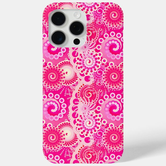 Fractal swirl pattern, shades of fuchsia pink Case-Mate iPhone case (Back)