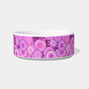 Fractal swirl pattern, shades of plum and violet bowl