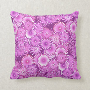 Fractal swirl pattern, shades of plum and violet cushion