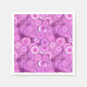 Fractal swirl pattern, shades of plum and violet napkin