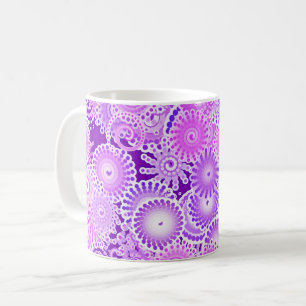 Fractal swirl pattern, shades of purple coffee mug