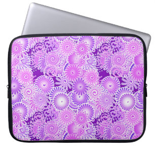 Fractal swirl pattern, shades of purple laptop sleeve