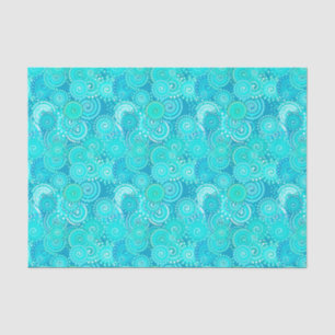 Fractal swirl pattern, shades of turquoise tissue paper