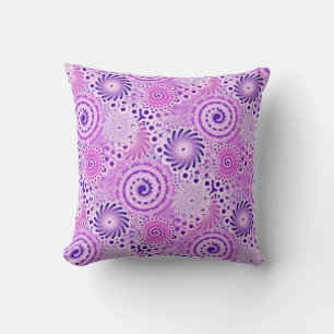 Fractal swirl pattern, violet, orchid cushion
