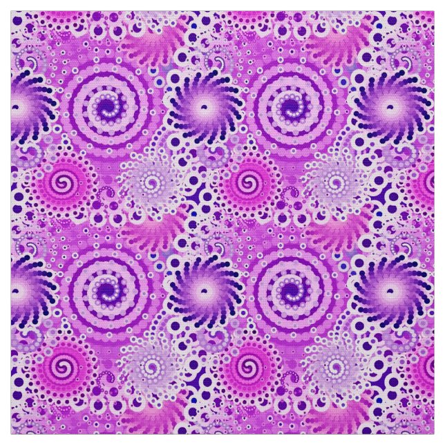 Fractal swirl pattern, violet, orchid fabric (Swatch)
