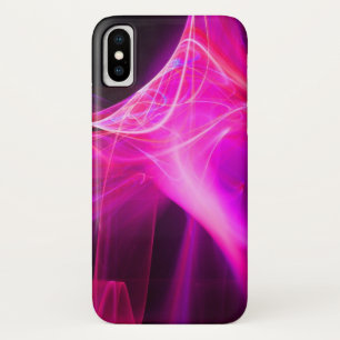 FRACTAL SWIRLS IN PURPLE PINK FUCHSIA iPhone X CASE