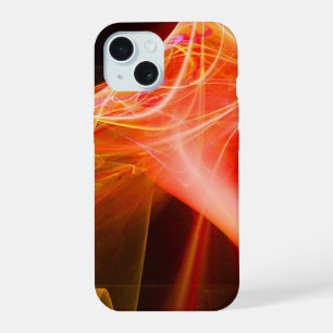 FRACTAL SWIRLS IN YELLOW ORANGE RED iPhone 15 CASE
