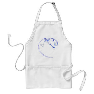 Fractal - Three Blue Fish Standard Apron